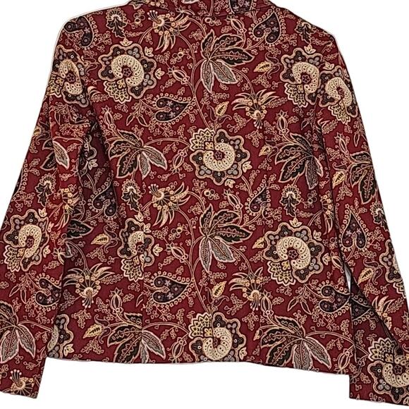 Vintage Women Sz L Paisley Y2K Art to Wear Grunge Pockets Shoulder Pads Jacket - Picture 2 of 12